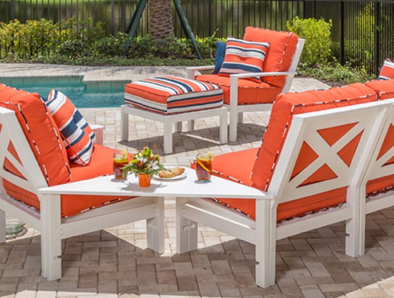 bright orange furniture