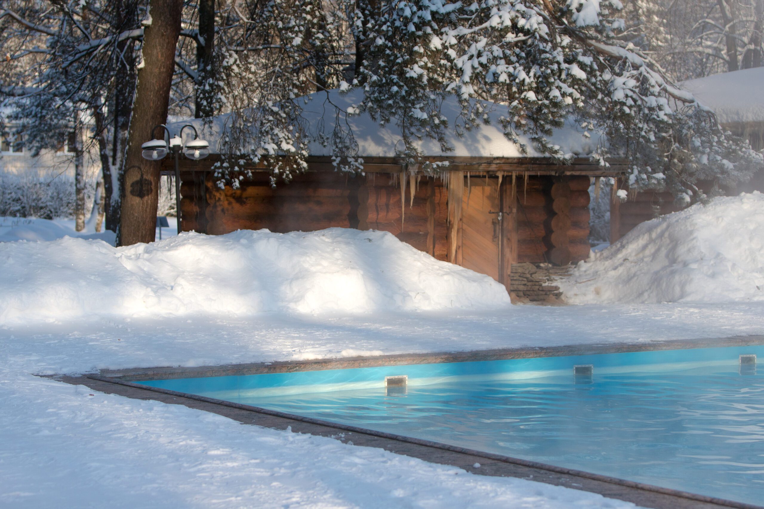 swimming pool in the winter