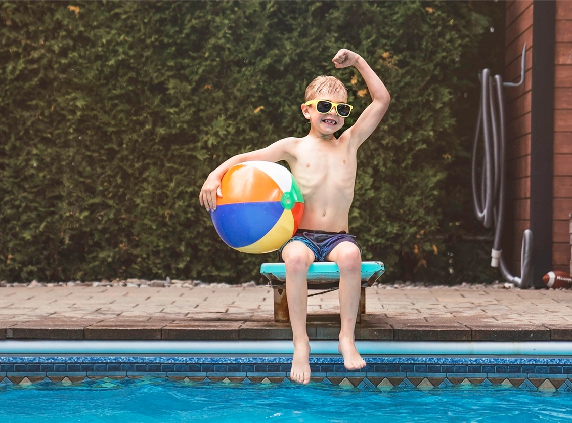 boy diving board